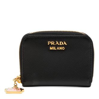 Prada Black Leather Coin Purse/Coin Case (Pre-Owned)