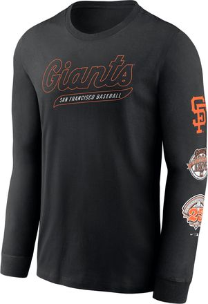 Nike San Francisco Giants Cooperstown Knockout Nike Mens MLB Long-Sleeve T-Shirt in Black | NKAC00AG83-F4H