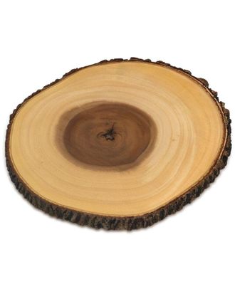 Lipper International Acacia Bark Footed Server, Large