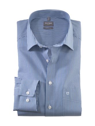 Olymp Businesshemd OLYMP Luxor comfort fit, Herren, Gr. 39, N-Gr, blau (marine), Web, Obermaterial: 100% Baumwolle, Hemden Businesshemd