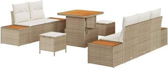 vidaXL Vidaxl - Garden Sofa Set with Cushion 8 pcs Beige, Cream 80 x 80 x 71 cm