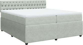 vidaXL Vidaxl - Cama Box Spring Con Colch&oacute;n Terciopelo Gris Claro 200x200 Cm