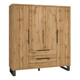 Petits Meubles Eden y negro armario de 4 puertas tablero aglomerado laminado madera