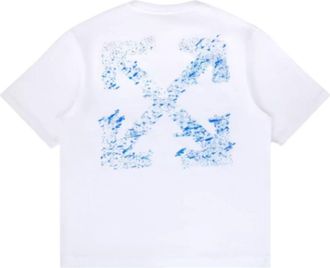 Off-white Paint Splatter Arrow Diag Fit T-Shirt White 44OWOS26T064100