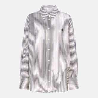 The Attico White Diana Striped Shirt