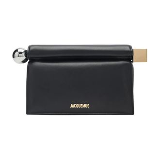 Jacquemus Clutches, female, Black, Size: ONE SIZE La pochette Rond Carr&eacute;