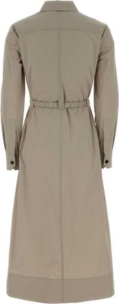 Tory Burch Womens Cappuccino Stretch Poplin Shirt Dress Kaki Exterior: Cotton Elastane Abiti