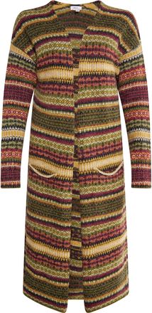 Usha Gebreid vest Dames Olijf veelkleurig