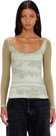 Diesel Slim fit top with digital print - Tops - Woman - Multicolor