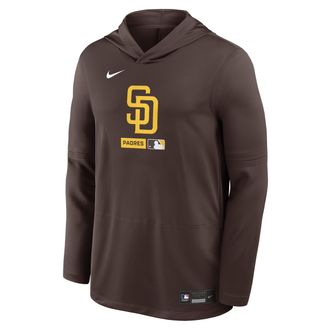 Nike San Diego Padres Authentic Collection Nike Mens Dri-FIT MLB Long-Sleeve Hooded Top in Brown | 03B920QPYP-S9Q
