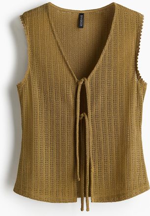 H&M Stricktop zum Binden - Yellow