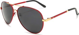 Generic Polarized Sunglasses for Men - Retro Driving Design, Double Beam Skeleton, Blocks Glare for Travel and Fishing