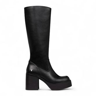 Windsor Smith Faux Leather Knee-High Platform Heel Boots