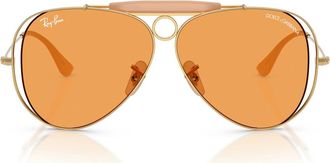 Ray-Ban 53mm Shooter Pilot Sunglasses in Arista/orange at Nordstrom