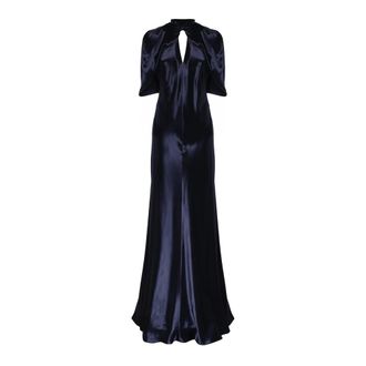 Alberta Ferretti Alberta Ferretti, Gowns, female, Blue, Size: XL Abito Shiny Satin