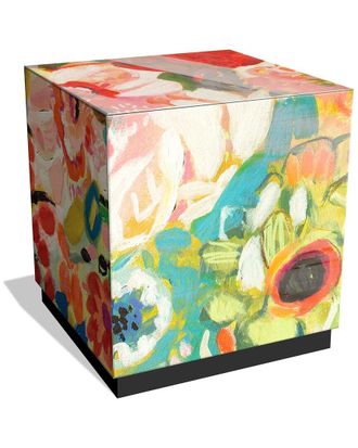 Empire Art Direct Secret Garden Floral Iii By Karen Fields Side Table