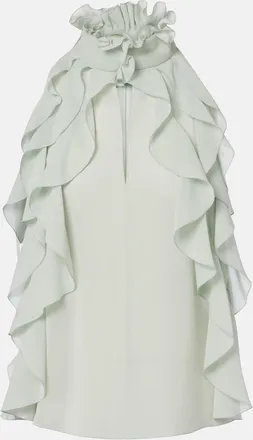 Alexander McQueen Ruffled silk chiffon top