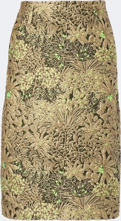 Dries Van Noten Falda midi de jacquard floral