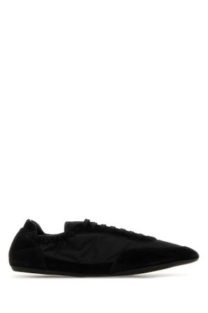 Prada Black Nylon And Suede Sneakers