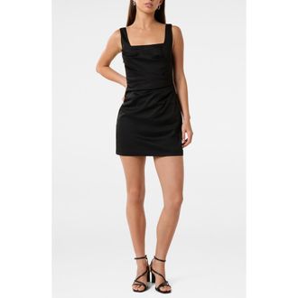 Ever New Annabella Ruched Minidress in Black at Nordstrom Rack, Size 14