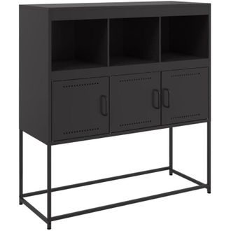 vidaXL Vidaxl - Aparador De Acero Laminado En Fr&iacute;o Negro 100,5x39x107 Cm