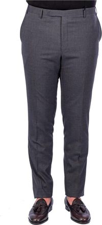 Corneliani Grijze Medium Herenbroek met Amerikaanse Zak - Heren - Nette broeken - Grijs - 3XL - Broeken