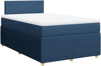 vidaXL Cama Box Spring Con Colch&oacute;n Tela Azul 120x200 Cm Vidaxl