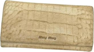 Miu Miu Pre-owned Leren Portemonnee - Dames - Vintage Accessoires - Wit - ONE Size - Leer - Vintage