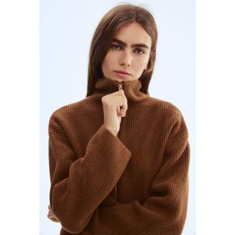 H&M Zip-through Cardigan in Brown at Nordstrom, Size Xx-Small