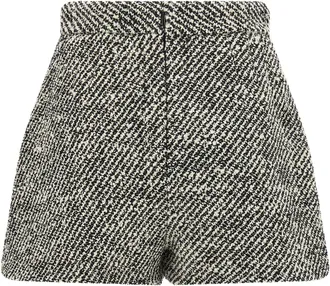 Versace Two-Tone Boucl&eacute; Virgin Wool Shorts - Gray