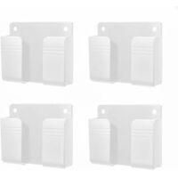 OEM Juego De Soportes De Pared Universales Blancos De 4 Piezas Para Control Remoto, Con Adhesivo Fuerte, Caja De Almacenamiento Impermeable, Para Tel&eacute;fono