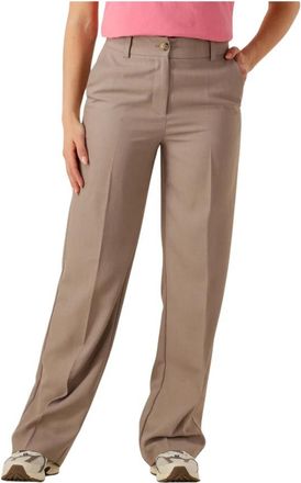 Modstr&ouml;m Gale MD 2 Wijde Broek - Dames - Wijde Broeken - Beige - XL - Polyester - Broeken