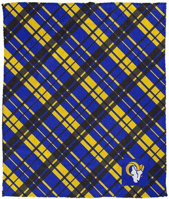 Pegasus Sports Los Angeles Rams Nfl Team Plaid Sherpa Logo Patch Throw
