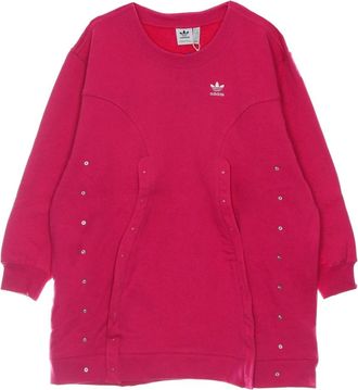 adidas Sweater Jurk Lichtgewicht Fleece - Dames - Fitness - Roze - L - Katoen - Fitness