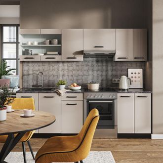 Vicco Mueble De Cocina R-line, Cachemira/antracita, 240 Cm, Et Antracita, Vicco