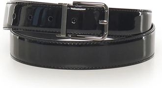 Dolce & Gabbana Zwarte riemen met rolgesp - Heren - Riemen - Zwart - 100 CM - Accessoires