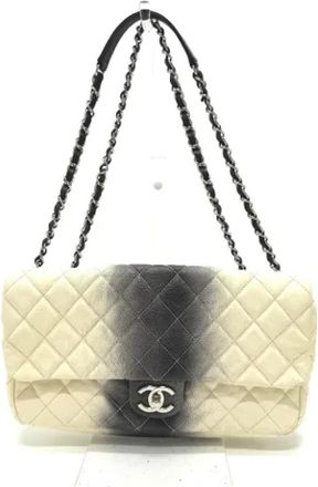 Chanel Pre-owned Leather chanel-bags - Dames - Vintage Schoudertas - Wit - ONE Size - Leer - Vintage