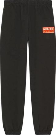 Kenzo Zwarte Logo Trainingsbroeken - Dames - Sweatpants - Zwart - L - Katoen - Broeken