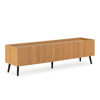 HOMN Mueble tv 4 puertas color roble