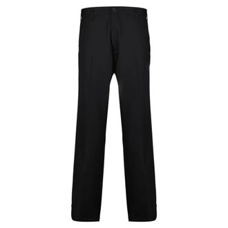 Prada Straight Trousers, male, Black, Size: L Black Wool Straight Leg Pants