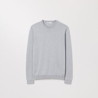 Asket The Cotton Sweater Grey Melange