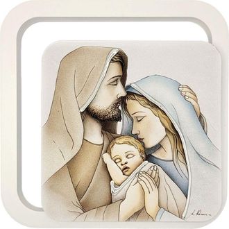 OEM Cuadro De La Sagrada Familia Pintado Sobre Madera Tama&ntilde;o: 11x11cm Sku: Es062060
