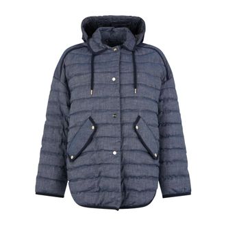 Herno Down Jackets, female, Blue, Size: M Padded Denim Jacket