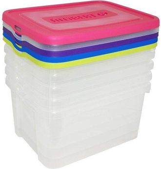 Curver Curver - Juego De 5 Cajas De Almacenamiento De Polipropileno L.44,8 X P.34,5 X H.22,5 Cm, 25 L