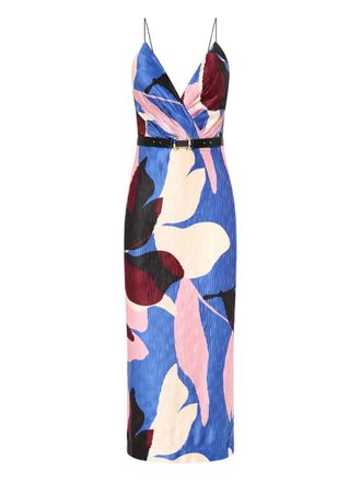 Rebecca Vallance Mika midi-jurk met plooien en bloemenprint - Blauw
