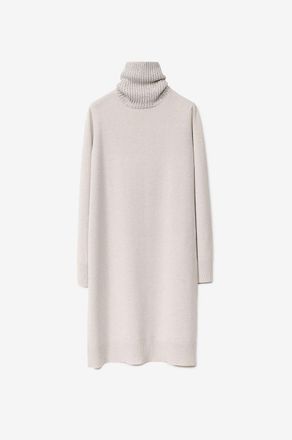 Fabiana Filippi Kurzes Platinum-Strickkleid mit funkelndem Rollkragen