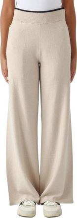 Pinko Siviglia Wijde Broek - Dames - Wijde Broeken - Beige - XL - Wol - Broeken