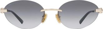 Gucci Gg 2051S Frameloze Ovale Zonnebril - Dames - Zonnebrillen - Geel - 58 MM - Nylon - Accessoires