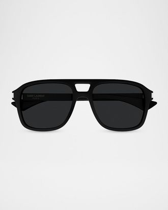 Saint Laurent Men & apos;s SL 881-001 Acetate Rectangle Sunglasses