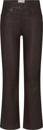 Frame Denim Pantaloni svasati in pelle - Marrone